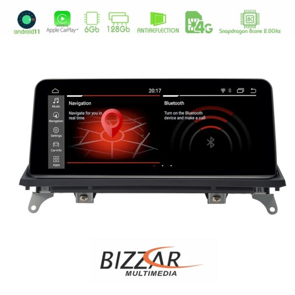 BMW X5 & X6 (CIC) Android 11 (6+128GB) Navigation Multimedia 10.25″ HD Black Panel