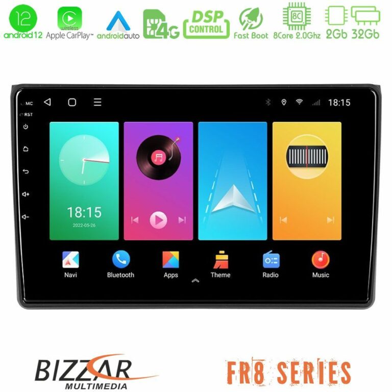 Bizzar Audi A4 B7 8core Android12 2+32GB Navigation Multimedia Tablet 9"