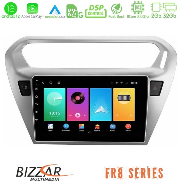 Bizzar FR8 Series FR8 Series Citroën C-Elysée / Peugeot 301 8Core Android12 2+32GB Navigation Multimedia Tablet 9"