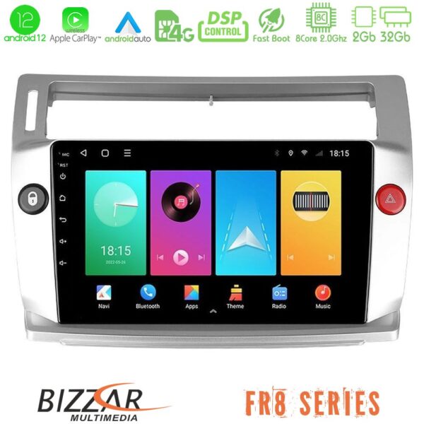 Bizzar Citroen C4 2004-2010 8core Android12 2+32GB Navigation Multimedia Tablet 9"