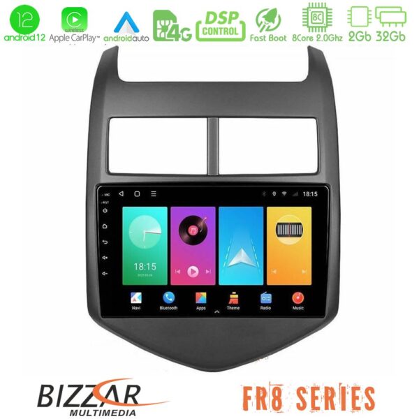 Bizzar FR8 Series Chevrolet Aveo 2011-2017 8core Android12 2+32GB Navigation Multimedia Tablet 9"