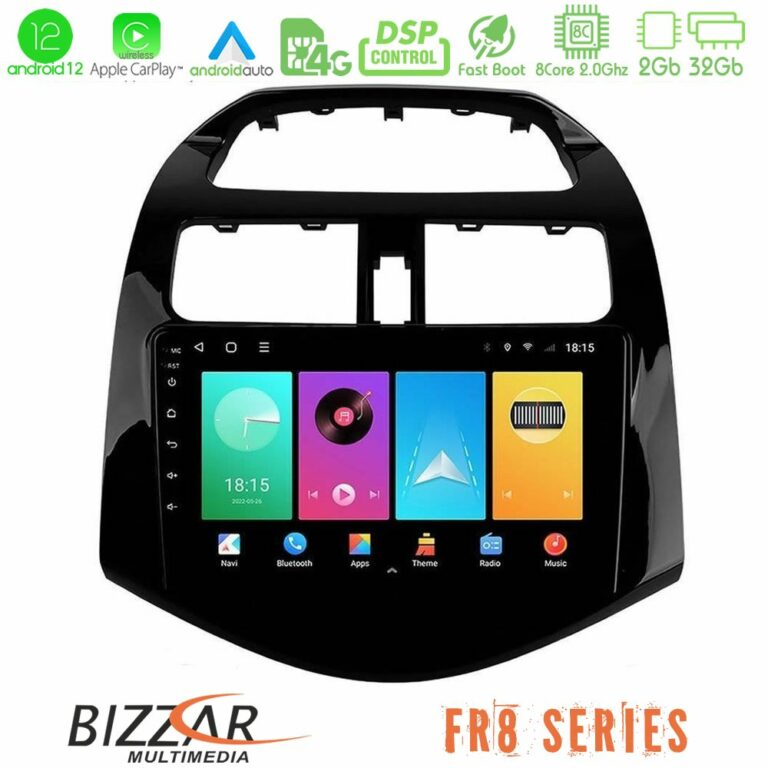 Bizzar Chevrolet Spark 2009-2015 8core Android12 2+32GB Navigation Multimedia Tablet 9"