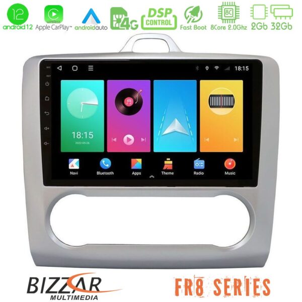 Bizzar FR8 Series Ford Focus Auto AC 8core Android12 2+32GB Navigation Multimedia 9"