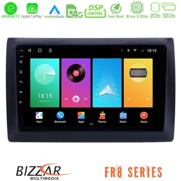 Bizzar Fiat Stilo 8core Android12 2+32GB Navigation Multimedia Tablet 9"