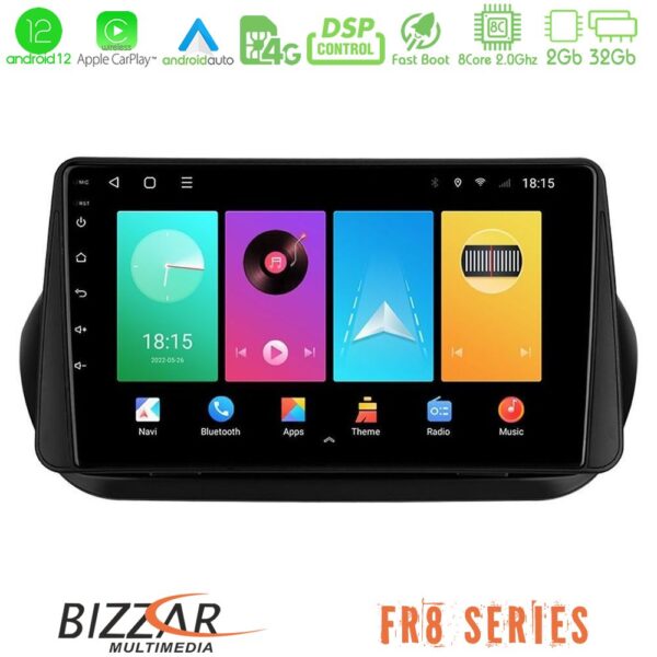 Bizzar Fiat Fiorino/Citroen Nemo/Peugeot Bipper 8core Android12 2+32GB Navigation Multimedia Tablet 9"