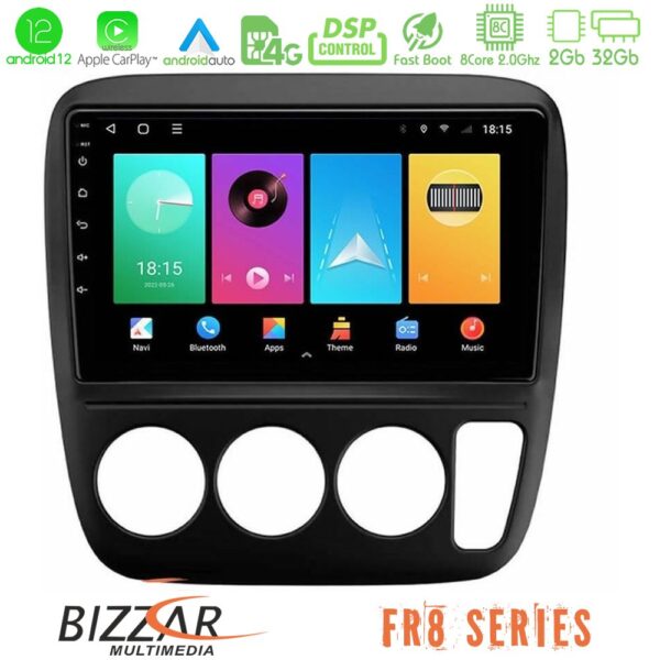 Bizzar FR8 Series Honda CRV 1997-2001 8core Android12 2+32GB Navigation Multimedia Tablet 9"
