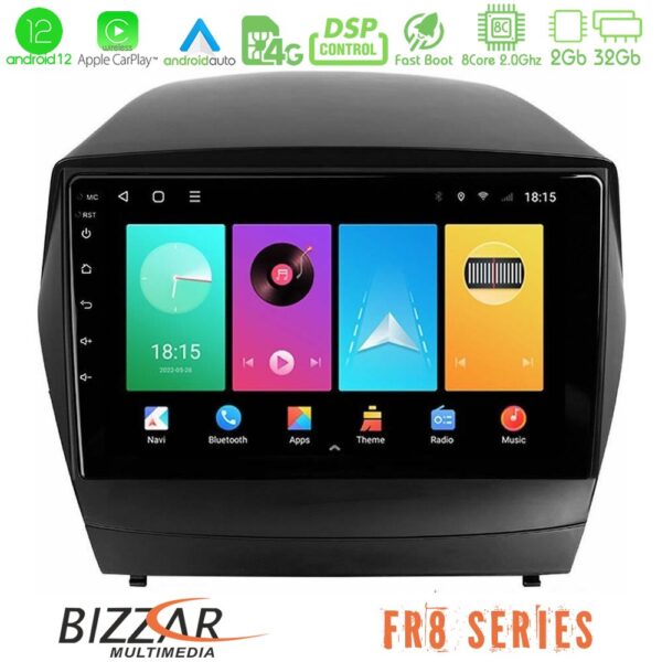 Bizzar FR8 Series Hyundai IX35 Auto A/C 8core Android12 2+32GB Navigation Multimedia Tablet 9"