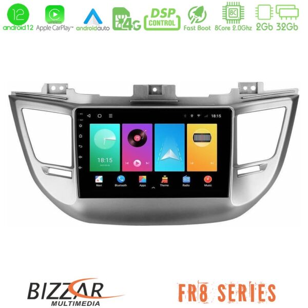 Bizzar FR8 Series FR8 Series Hyundai Tucson 2015-2018 8Core Android12 2+32GB Navigation Multimedia Tablet 9"