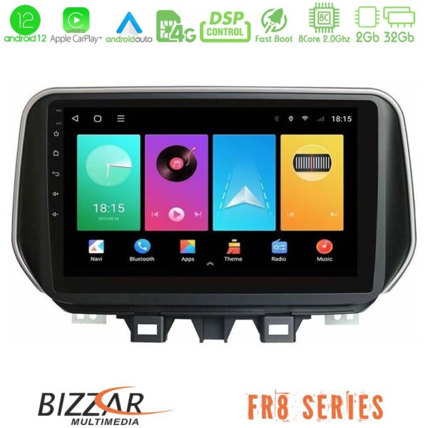 Bizzar FR8 Series FR8 Series Hyundai Tucson 2019-> 8Core Android12 2+32GB Navigation Multimedia Tablet 9"