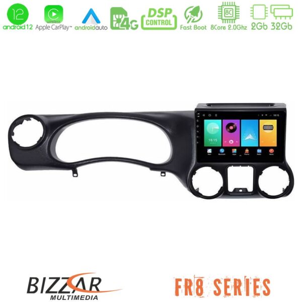 Bizzar FR8 Series FR8 Series Jeep Wrangler 2011-2014 8Core Android13 2+32GB Navigation Multimedia Tablet 9"