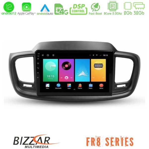 Bizzar FR8 Series FR8 Series Kia Sorento 2018-2021 8Core Android12 2+32GB Navigation Multimedia Tablet 9"
