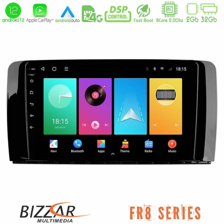 Bizzar FR8 Series Mercedes R Class 8core Android13 2+32GB Navigation Multimedia Tablet 9"