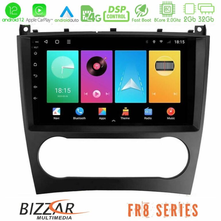 Bizzar FR8 Series Mercedes W203 Facelift 8core Android13 2+32GB Navigation Multimedia Tablet 9"