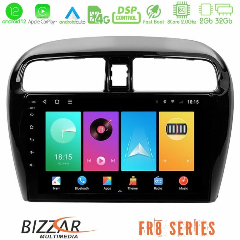 Bizzar FR8 Series Mitsubishi Space Star 2013-2016 8core Android 11 2+32GB Navigation Multimedia Tablet 9"