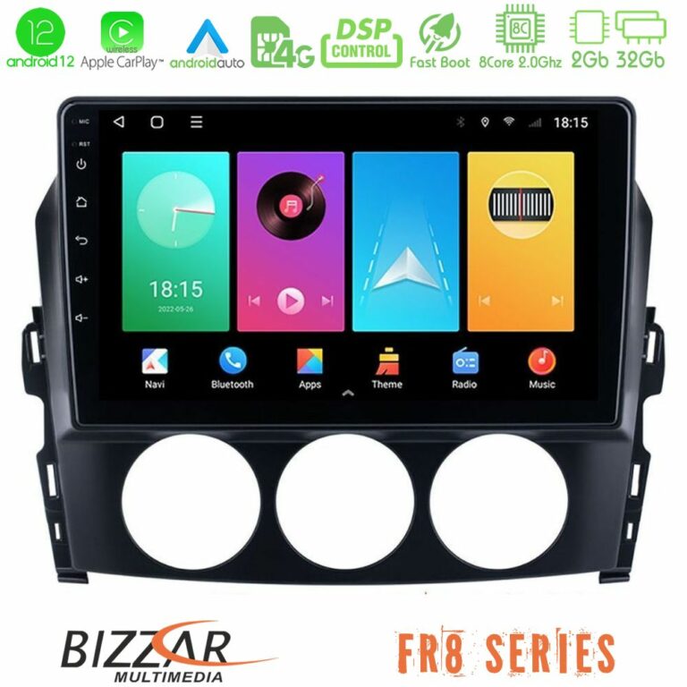 Bizzar FR8 Series Mazda MX-5 2005-2015 8core Android13 2+32GB Navigation Multimedia Tablet 9"