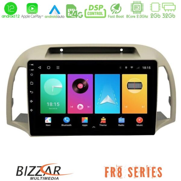 Bizzar FR8 Series Nissan Micra K12 2002-2010 8core Android13 2+32GB Navigation Multimedia Tablet 9"