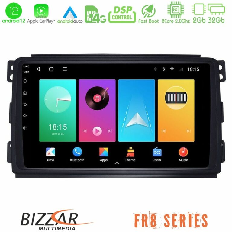 Bizzar FR8 Series Smart 451 8core Android12 2+32GB Navigation Multimedia Tablet 9"