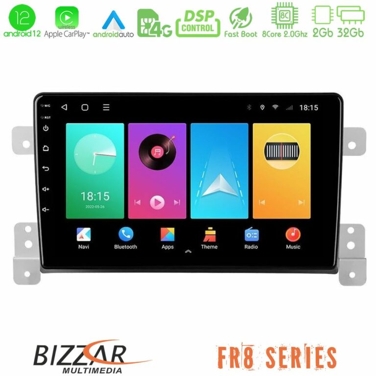 Bizzar FR8 Series Suzuki Grand Vitara 8core Android13 2+32GB Navigation Multimedia Tablet 9"