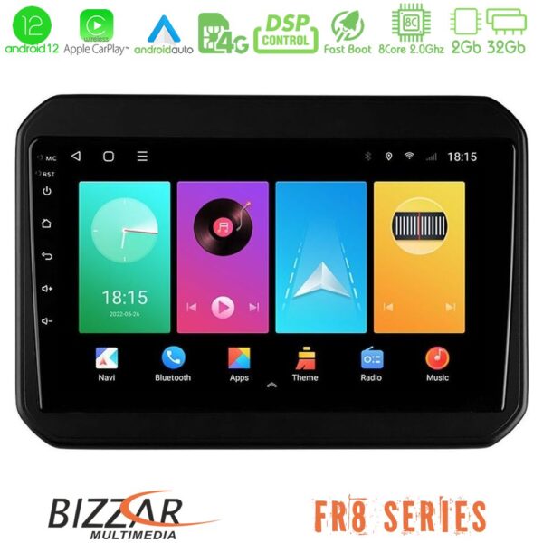 Bizzar FR8 Series Suzuki Ignis 8core Android12 2+32GB Navigation Multimedia Tablet 9"