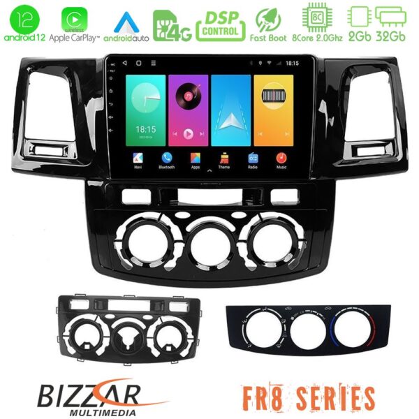 Bizzar FR8 Series Toyota Hilux 2007-2011 8core Android12 2+32GB Navigation Multimedia Tablet 9"