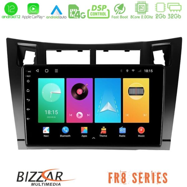 Bizzar Toyota Yaris 8core Android12 2+32GB Navigation Multimedia Tablet 9" (Μαύρο Χρώμα)