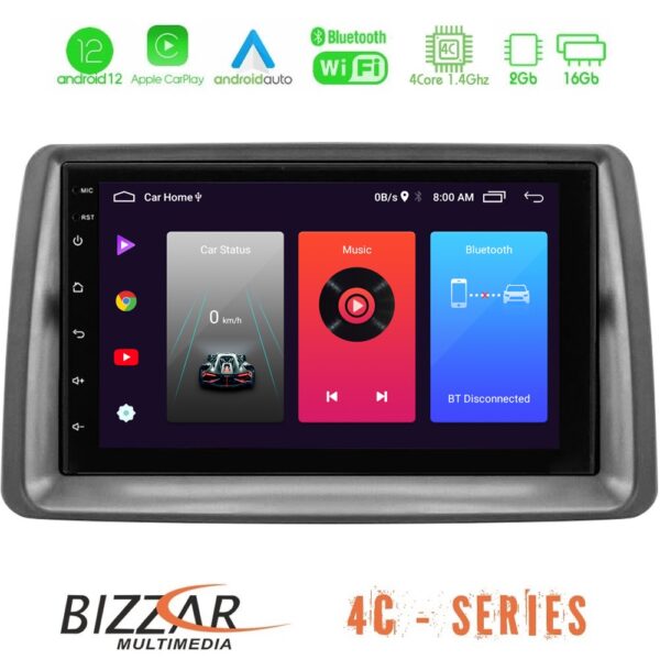 Bizzar Fiat Panda 2003-2012 4core Android12 2+16GB Navigation Multimedia Deckless