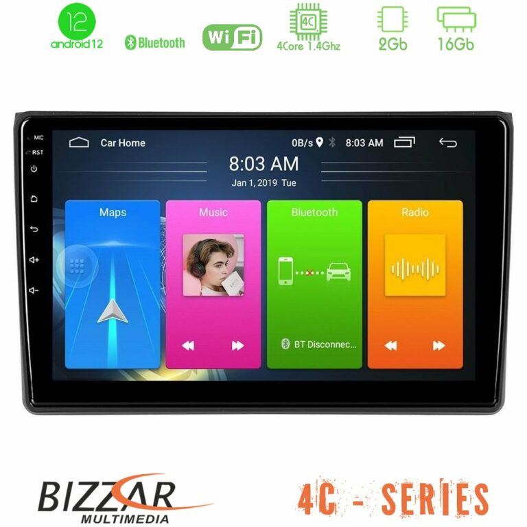 Bizzar 4C Series Audi A4 B7 4Core Android12 2+16GB Navigation Multimedia Tablet 9"