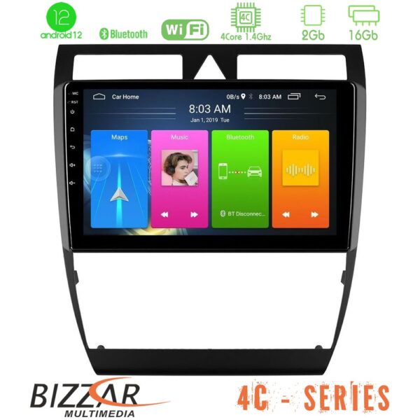 Bizzar 4C Series Audi A6 (C5) 1997-2004 4Core Android12 2+16GB Navigation Multimedia Tablet 9"