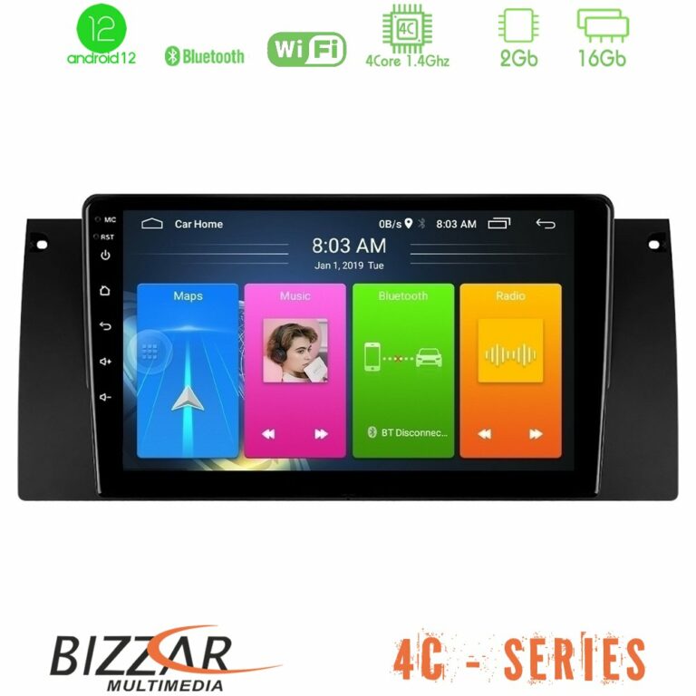 Bizzar 4C Series BMW X5 (E53) 4Core Android12 2+16GB Navigation Multimedia Tablet 9"