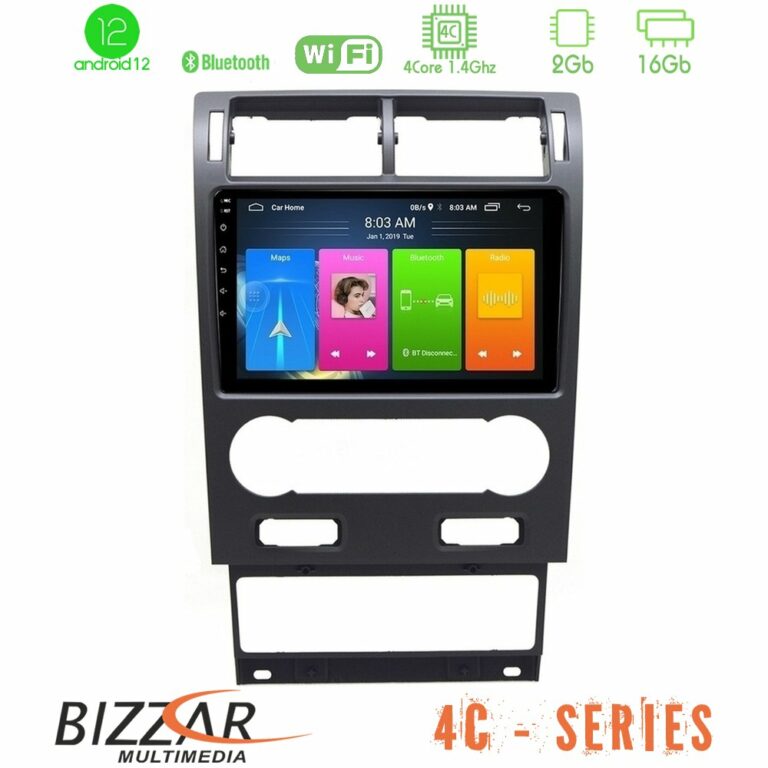 Bizzar 4C Series Ford Mondeo 2004-2007 4Core Android12 2+16GB Navigation Multimedia Tablet 9"