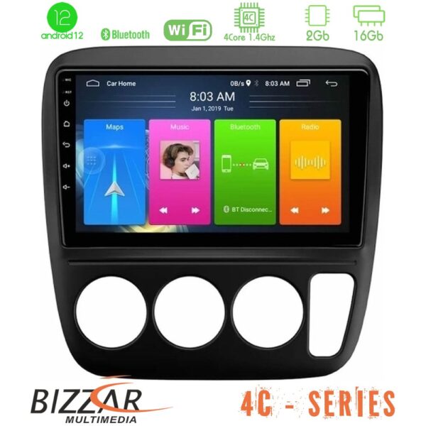 Bizzar 4C Series Honda CRV 1997-2001 4Core Android12 2+16GB Navigation Multimedia Tablet 9"