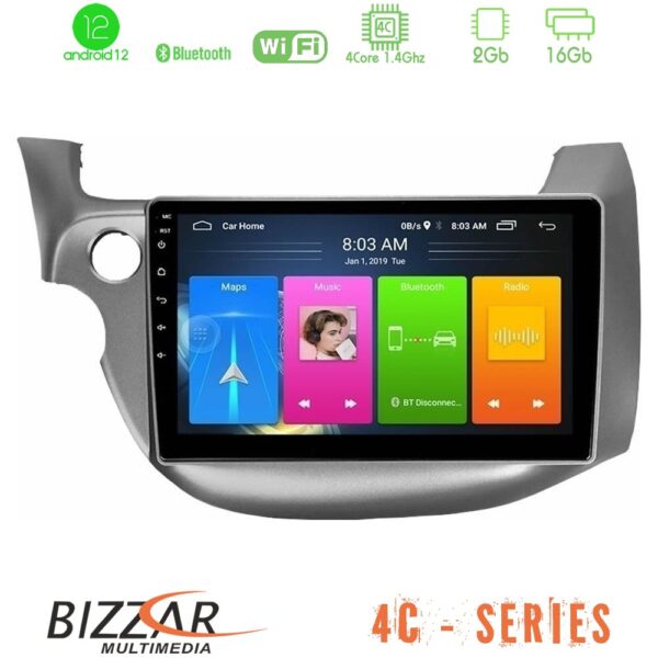 Bizzar 4C Series Honda Jazz 2009-2013 4Core Android12 2+16GB Navigation Multimedia Tablet 9"