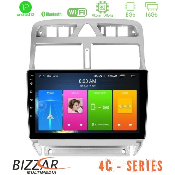 Bizzar M8 Series Peugeot 307 2002-2008 8core Android13 4+32GB Navigation Multimedia Tablet 9" - Image 2