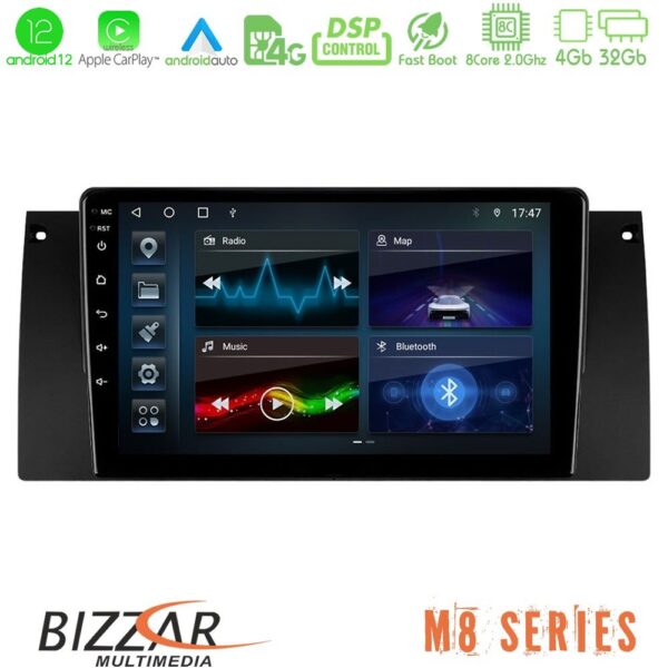 Bizzar M8 Series BMW 5 Series (E39) / X5 (E53) 8core Android12 4+32GB Navigation Multimedia Tablet 9"