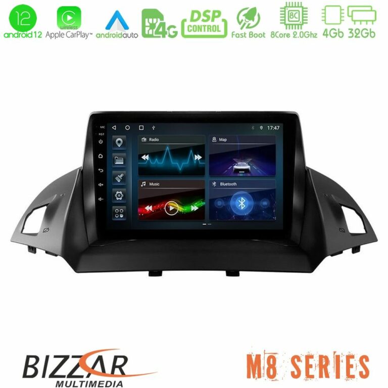 Bizzar M8 Series Ford C-Max/Kuga 8core Android12 4+32GB Navigation Multimedia Tablet 9"