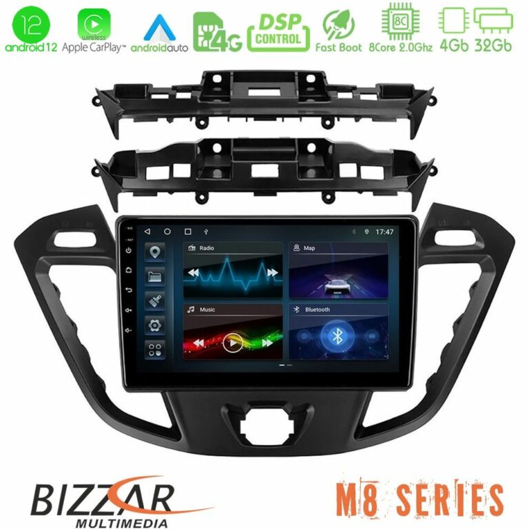 Bizzar M8 Series Ford Transit Custom/Tourneo Custom 8core Android12 4+32GB Navigation Multimedia Tablet 9"