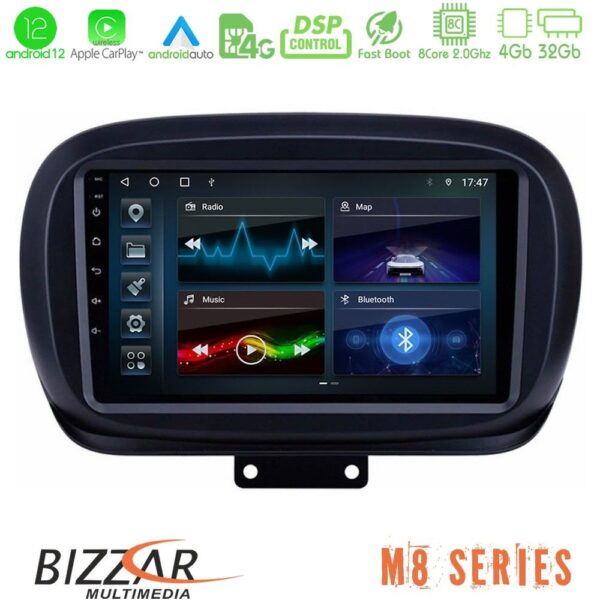 Bizzar M8 Series Fiat 500X 8core Android12 4+32GB Navigation Multimedia Tablet 9"