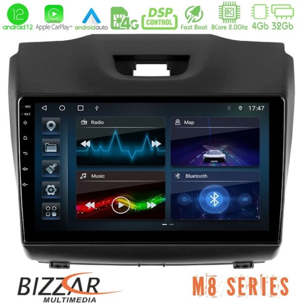 Bizzar M8 Series Isuzu D-MAX 2012-2019 8core Android13 4+32GB Navigation Multimedia Tablet 9"