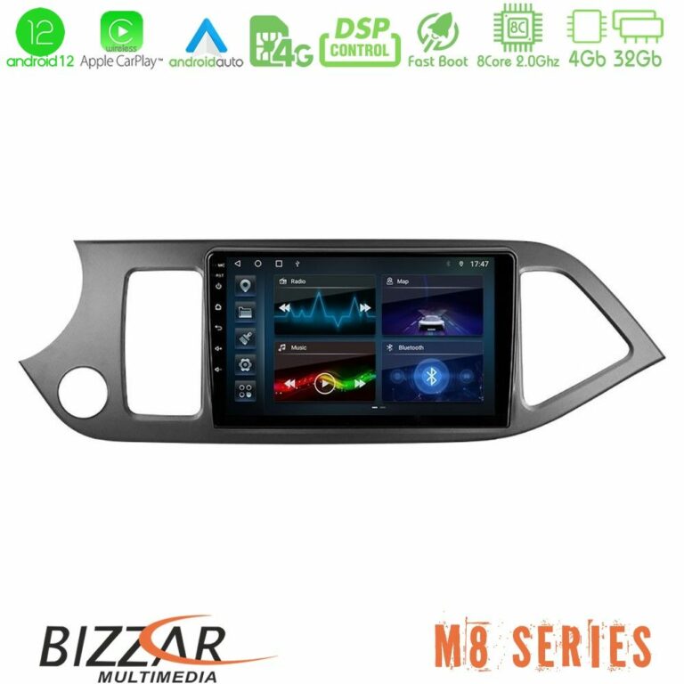 Bizzar M8 Series Kia Picanto 8core Android13 4+32GB Navigation Multimedia Tablet 9"