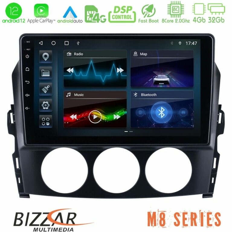 Bizzar M8 Series Mazda MX-5 2005-2015 8core Android12 4+32GB Navigation Multimedia Tablet 9"