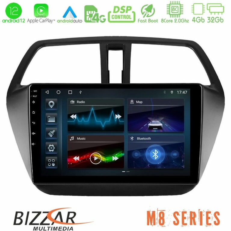 Bizzar M8 Series Suzuki SX4 S-Cross 8core Android12 4+32GB Navigation Multimedia Tablet 9"