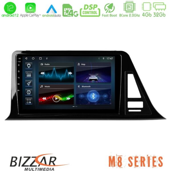 Bizzar M8 Series Toyota CH-R 8core Android12 4+32GB Navigation Multimedia Tablet 9"
