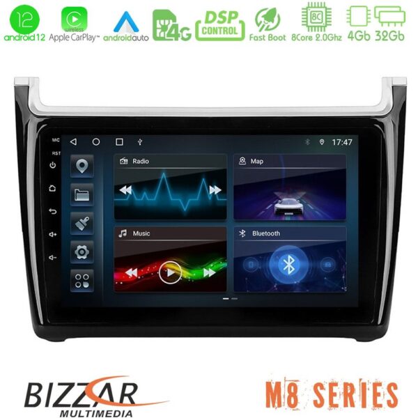 Bizzar M8 Series Vw Polo 8core Android12 4+32GB Navigation Multimedia Tablet 9"