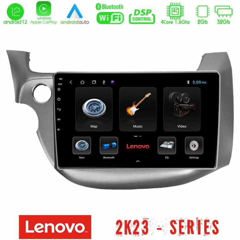 Lenovo Car Pad Honda Jazz 2009-2013 4Core Android12 2+32GB Navigation Multimedia Tablet 10"