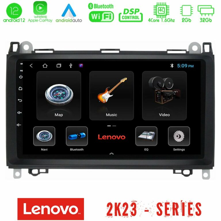 Lenovo Car Pad Mercedes A/B/Vito/Sprinter Class 4Core Android12 2+32GB Navigation Multimedia 9"