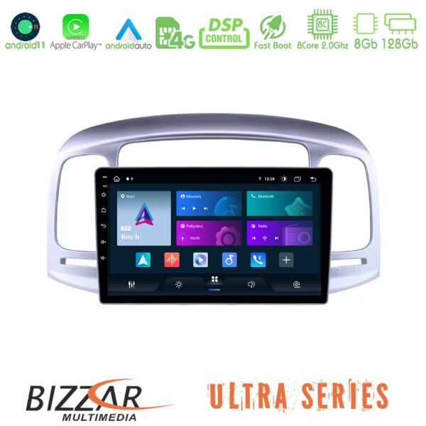 Bizzar Ultra Series Hyundai Accent 2006-2011 8core Android11 8+128GB Navigation Multimedia Tablet 9"