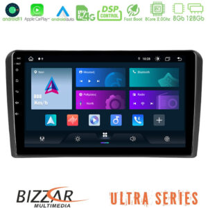 Bizzar Ultra Series Audi A3 8P 8core Android11 8+128GB Navigation Multimedia Tablet 9"
