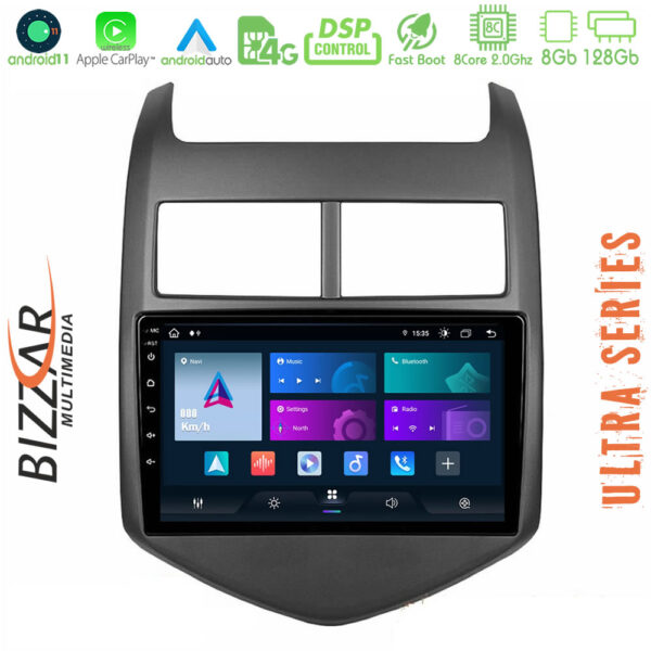 Bizzar Ultra Series Chevrolet Aveo 2011-2017 8core Android11 8+128GB Navigation Multimedia Tablet 9"