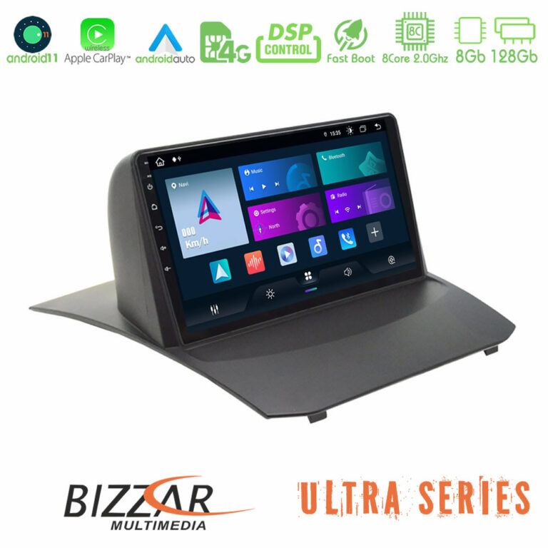 Bizzar Ultra Series Ford Fiesta 2008-2013 8core Android11 8+128GB Navigation Multimedia 9"