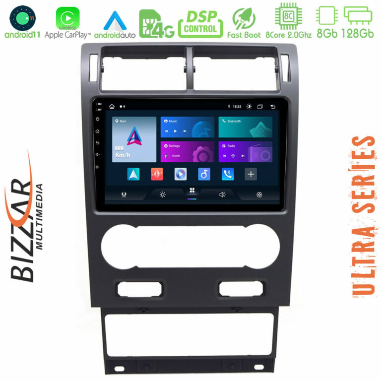 Bizzar Ultra Series Ford Mondeo 2004-2007 8core Android 11 8+128GB Navigation Multimedia Tablet 9"